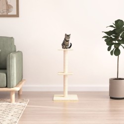vidaXL Rascador para gatos con postes de sisal color crema 73 cm