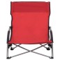 vidaXL Sillas de playa plegables 2 unidades tela rojo