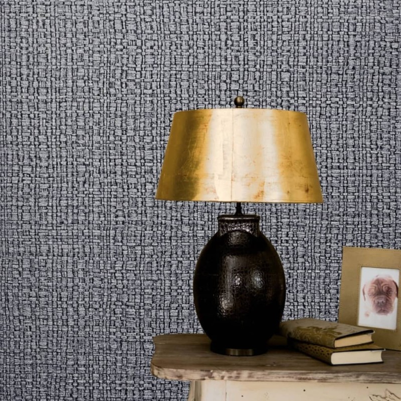 Noordwand Papel de pared Vintage Deluxe Course Fabric Look gris oscuro Noordwand Papel de pared Vintage Deluxe Course Fabric Look gris oscuro