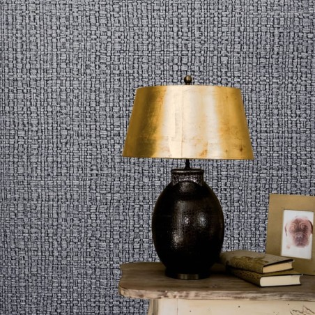 Noordwand Papel de pared Vintage Deluxe Course Fabric Look gris oscuro