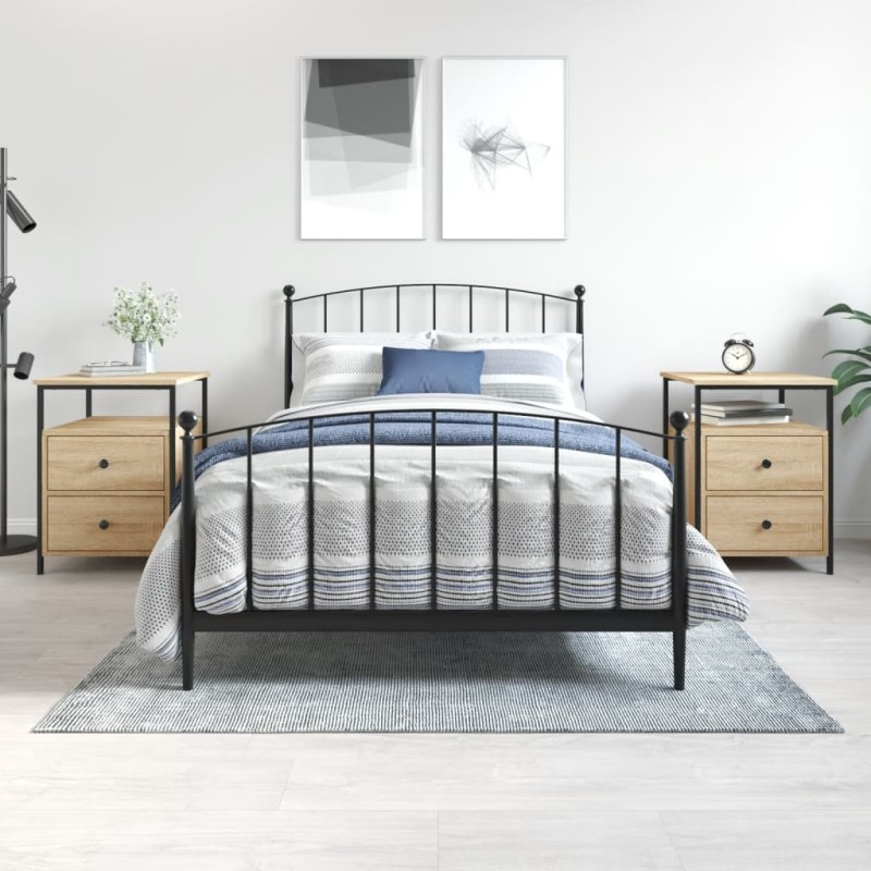 vidaXL Mesitas noche 2 uds madera ingeniería roble Sonoma 44x45x60 cm vidaXL Mesitas noche 2 uds madera ingeniería roble Sonoma 44x45x60 cm