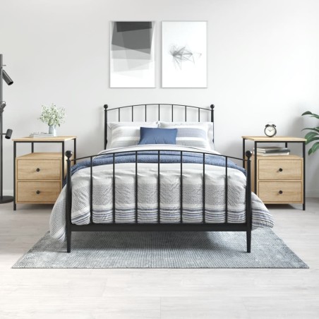 vidaXL Mesitas noche 2 uds madera ingeniería roble Sonoma 44x45x60 cm