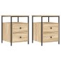 vidaXL Mesitas noche 2 uds madera ingeniería roble Sonoma 44x45x60 cm vidaXL Mesitas noche 2 uds madera ingeniería roble Sonoma 44x45x60 cm