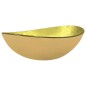 vidaXL Lavabo de vidrio templado dorado 54,5x35x15,5 cm vidaXL Lavabo de vidrio templado dorado 54,5x35x15,5 cm