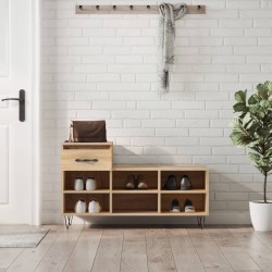 vidaXL Mueble zapatero madera contrachapada roble Sonoma 102x36x60 cm