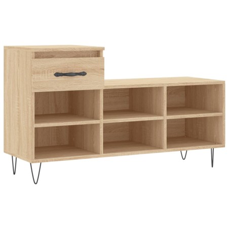 vidaXL Mueble zapatero madera contrachapada roble Sonoma 102x36x60 cm