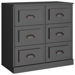 vidaXL Aparador de madera contrachapada negro 70x35,5x67,5 cm