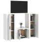 vidaXL Set de muebles de TV 3 piezas madera contrachapada blanco vidaXL Set de muebles de TV 3 piezas madera contrachapada blanco