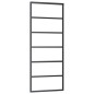 vidaXL Puerta corredera ESG vidrio y aluminio negra 76x205 cm vidaXL Puerta corredera ESG vidrio y aluminio negra 76x205 cm