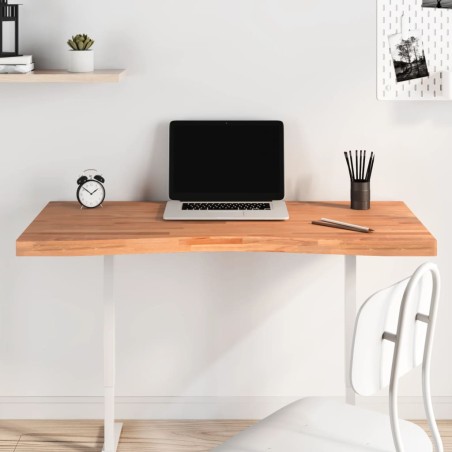 vidaXL Tablero de escritorio madera maciza de haya 110x(50-55)x4 cm