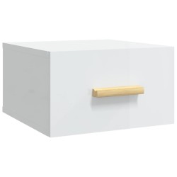 vidaXL Mesita de noche de pared blanco brillo 35x35x20 cm