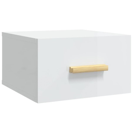 vidaXL Mesita de noche de pared blanco brillo 35x35x20 cm