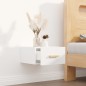 vidaXL Mesita de noche de pared blanco brillo 35x35x20 cm vidaXL Mesita de noche de pared blanco brillo 35x35x20 cm