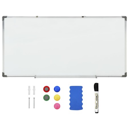 vidaXL Pizarra magnética acero blanco 110x60 cm