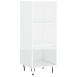vidaXL Aparador madera de ingeniería blanco brillante 34,5x32,5x90 cm