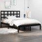 vidaXL Estructura de cama madera maciza doble pequeña negra 120x190 cm