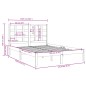 vidaXL Estructura de cama madera maciza doble pequeña negra 120x190 cm