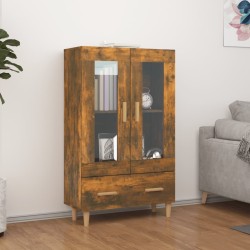 vidaXL Aparador de madera contrachapada roble ahumado 70x31x115 cm
