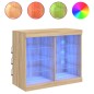 vidaXL Aparador con luces LED roble Sonoma 81x37x67 cm vidaXL Aparador con luces LED roble Sonoma 81x37x67 cm