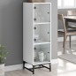 vidaXL Aparador con puertas de vidrio blanco 35x37x120 cm
