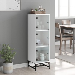vidaXL Aparador con puertas de vidrio blanco 35x37x120 cm