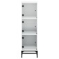 vidaXL Aparador con puertas de vidrio blanco 35x37x120 cm