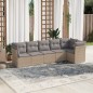 vidaXL Juego de sofás jardín con cojines 6 pzas ratán sintético beige vidaXL Juego de sofás jardín con cojines 6 pzas ratán sintético beige