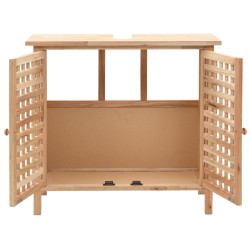 vidaXL Mueble de lavabo madera maciza de nogal 66x29x61 cm