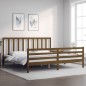 vidaXL Estructura cama y cabecero madera maciza marrón miel 200x200 cm vidaXL Estructura cama y cabecero madera maciza marrón miel 200x200 cm