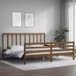 vidaXL Estructura cama y cabecero madera maciza marrón miel 200x200 cm vidaXL Estructura cama y cabecero madera maciza marrón miel 200x200 cm