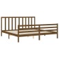 vidaXL Estructura cama y cabecero madera maciza marrón miel 200x200 cm vidaXL Estructura cama y cabecero madera maciza marrón miel 200x200 cm