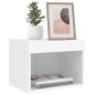 vidaXL Mesita de noche de pared con luces LED blanco vidaXL Mesita de noche de pared con luces LED blanco
