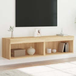 vidaXL Muebles para TV con luces LED 2 uds roble Sonoma 60x30x30 cm