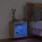 vidaXL Mesita de noche de pared con luces LED roble Sonoma vidaXL Mesita de noche de pared con luces LED roble Sonoma
