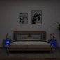 vidaXL Mesitas de noche de pared con luces LED 2 unidades roble marrón vidaXL Mesitas de noche de pared con luces LED 2 unidades roble marrón