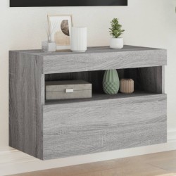 vidaXL Mueble de TV de pared con luces LED gris Sonoma 60x30x40 cm