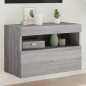 vidaXL Mueble de TV de pared con luces LED gris Sonoma 60x30x40 cm