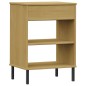vidaXL Armario consola patas de metal madera maciza pino marrón OSLO vidaXL Armario consola patas de metal madera maciza pino marrón OSLO
