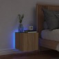 vidaXL Mueble de TV de pared con luces LED roble Sonoma 30,5x35x30 cm