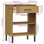 vidaXL Armario consola patas de metal madera maciza pino marrón OSLO vidaXL Armario consola patas de metal madera maciza pino marrón OSLO