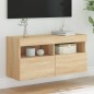 vidaXL Mueble de TV de pared con luces LED roble Sonoma 80x30x40 cm vidaXL Mueble de TV de pared con luces LED roble Sonoma 80x30x40 cm