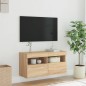 vidaXL Mueble de TV de pared con luces LED roble Sonoma 80x30x40 cm vidaXL Mueble de TV de pared con luces LED roble Sonoma 80x30x40 cm