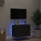 vidaXL Mueble de TV de pared con luces LED negro 60x35x41 cm