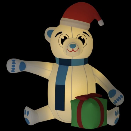 vidaXL Osito de peluche inflable de Navidad LED 180 cm
