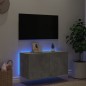 vidaXL Mueble de TV de pared con luces LED gris hormigón 80x35x41 cm