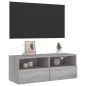 vidaXL Mueble de pared TV madera de ingeniería Sonoma gris 80x30x30 cm vidaXL Mueble de pared TV madera de ingeniería Sonoma gris 80x30x30 cm
