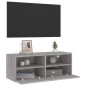 vidaXL Mueble de pared TV madera de ingeniería Sonoma gris 80x30x30 cm vidaXL Mueble de pared TV madera de ingeniería Sonoma gris 80x30x30 cm