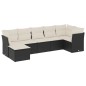 vidaXL Set de comedor de jardín 7 pzas y cojines ratán sintético negro vidaXL Set de comedor de jardín 7 pzas y cojines ratán sintético negro