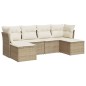 vidaXL Juego de sofás jardín con cojines 6 pzas ratán sintético beige vidaXL Juego de sofás jardín con cojines 6 pzas ratán sintético beige