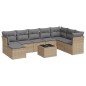 vidaXL Set de sofás de jardín 9 pzas con cojines ratán sintético beige vidaXL Set de sofás de jardín 9 pzas con cojines ratán sintético beige